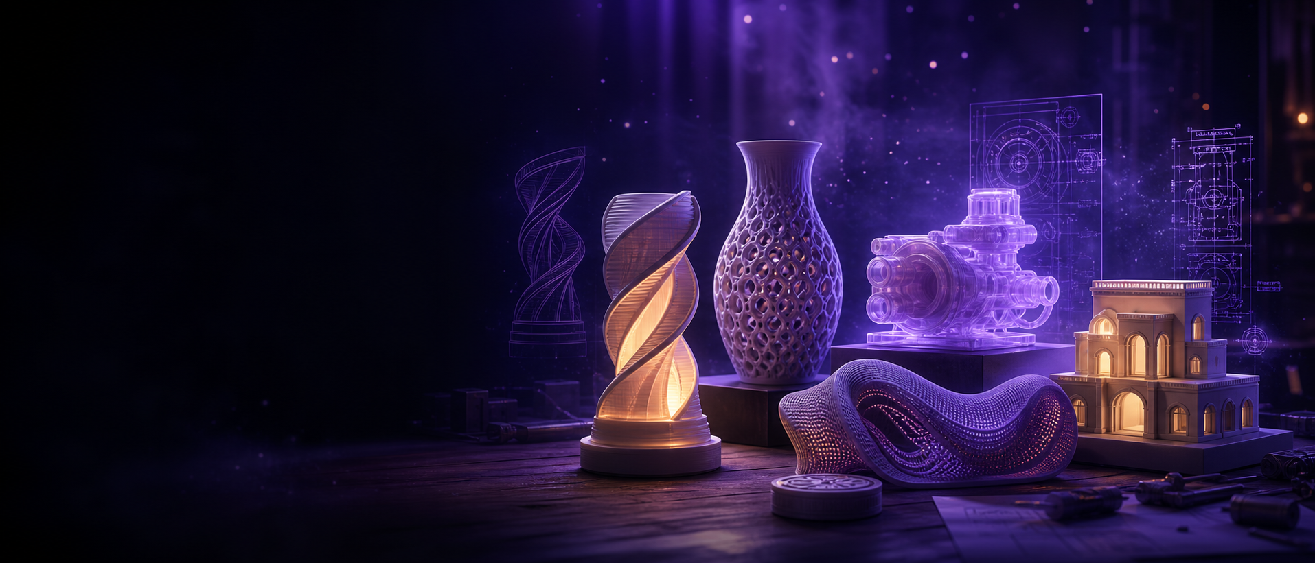 Criações 3D surgindo de uma oficina cinematográfica