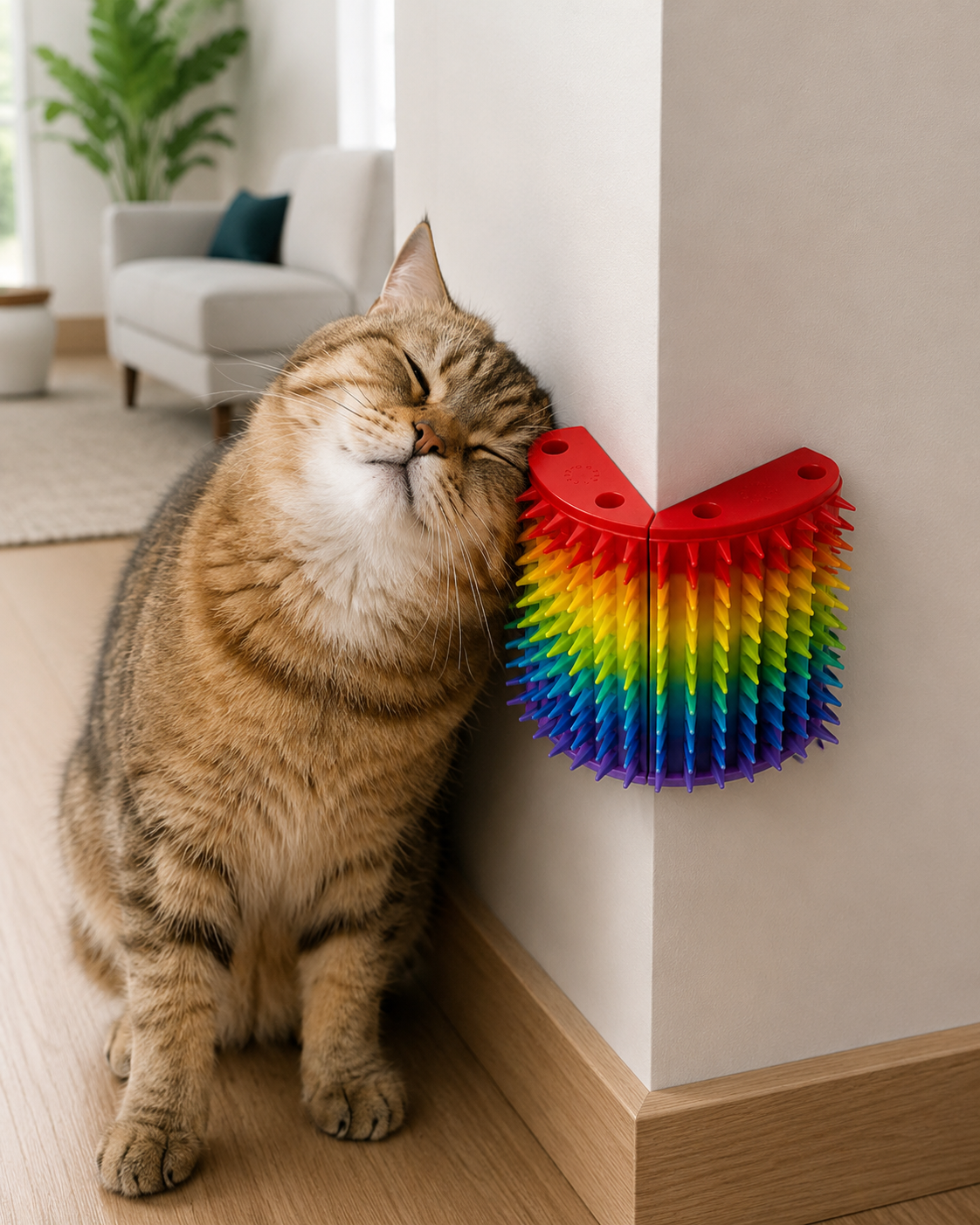 Escova Massageadora de Canto para Gatos