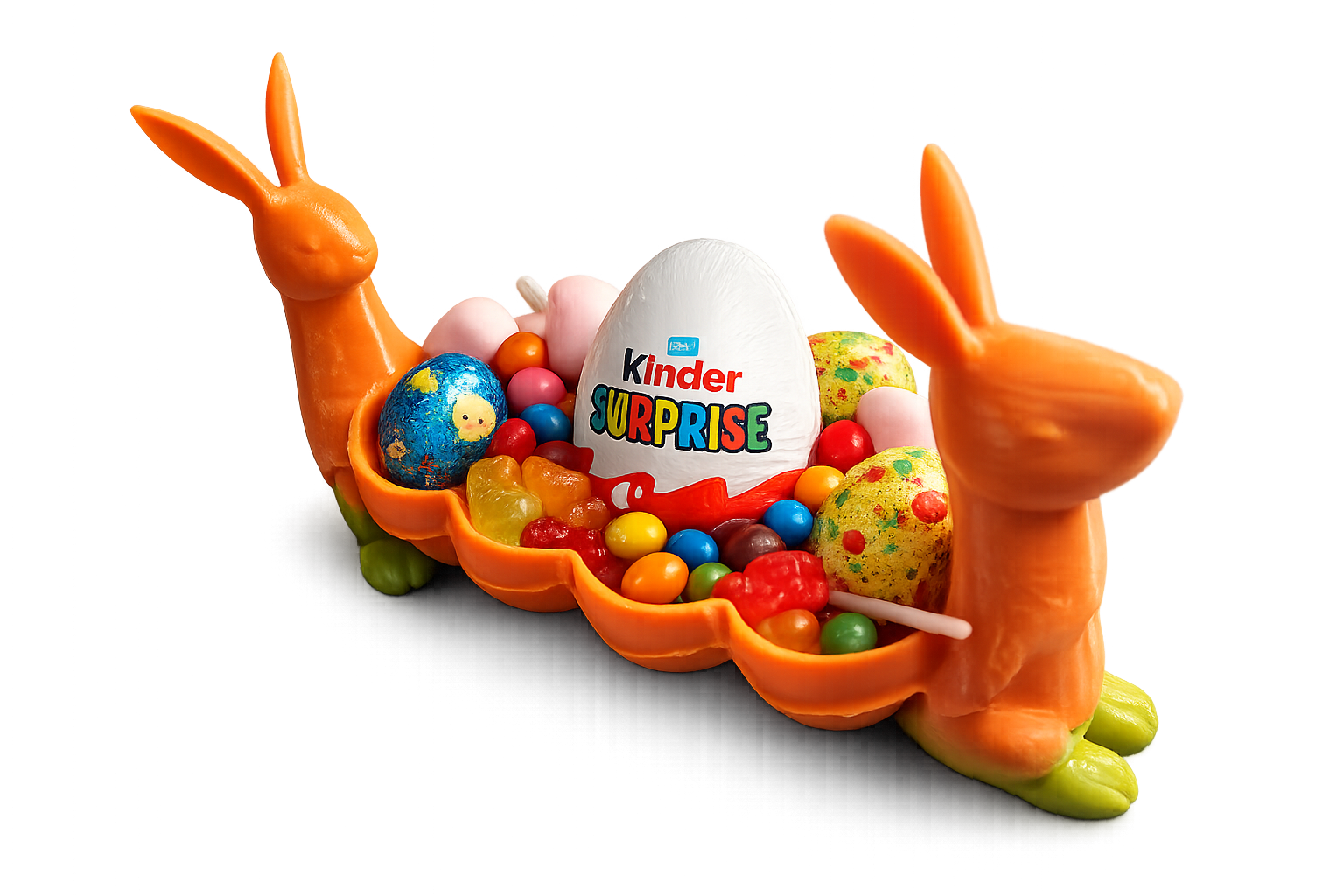 Suporte Decorativo Coelhos para Ovo Kinder 3D